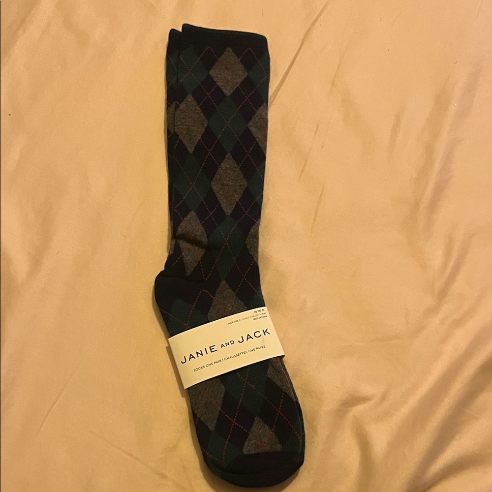 Janie and Jack Argyle Men's Socks - Blue, Green, and Gray